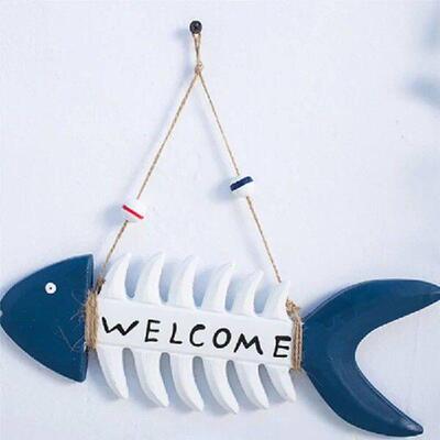 AA05 Fish Welcome Sign Nautical Wall Art Decor,Hanging