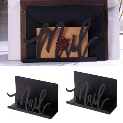Simple Black Metal Letter Holder Envelope Organizers for