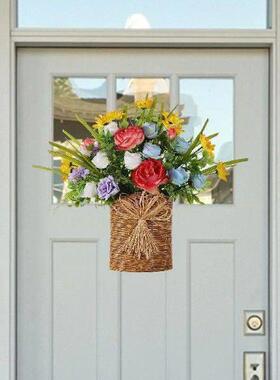 Door Hanger Basket Wreath Decorative Wreath for Front Door