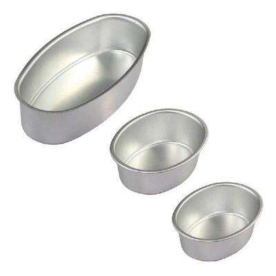 2Pcs Oval Cake Pans Cheese Cake Bakings Molds Aluminum