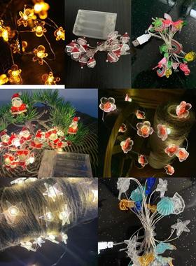 led Christmas decorative lights strung snowman deer head