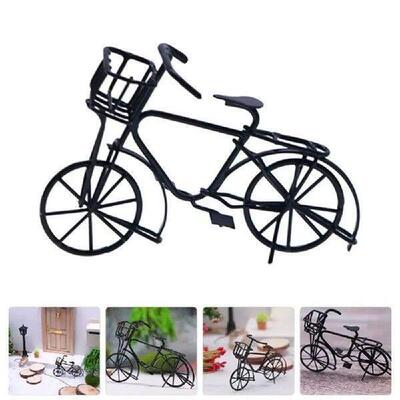 Dollhouse Accessories Small Bicycle Model Handmade Black