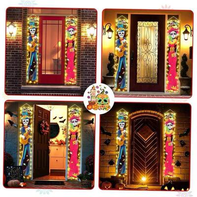Halloween Lighted Porch Signs Banners Decorations Indoor
