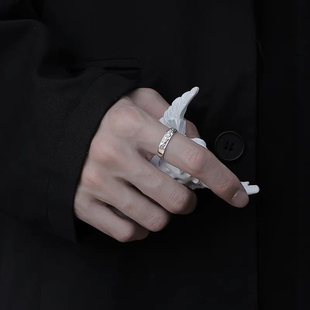 纯银貔貅戒指男潮牌高级感个性单身戒开口可调节复古招财手饰男生