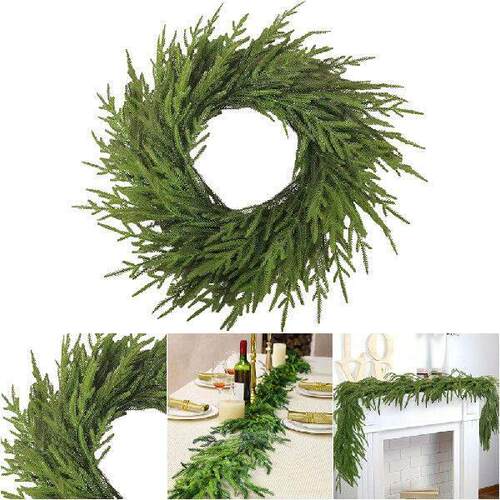 Artificial Norfolk Pine Garland Realistic Faux Cedar
