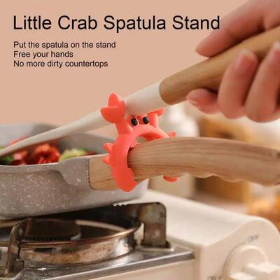 Crab Spoon Holder Crab Shaped Silicone Utensil Rest