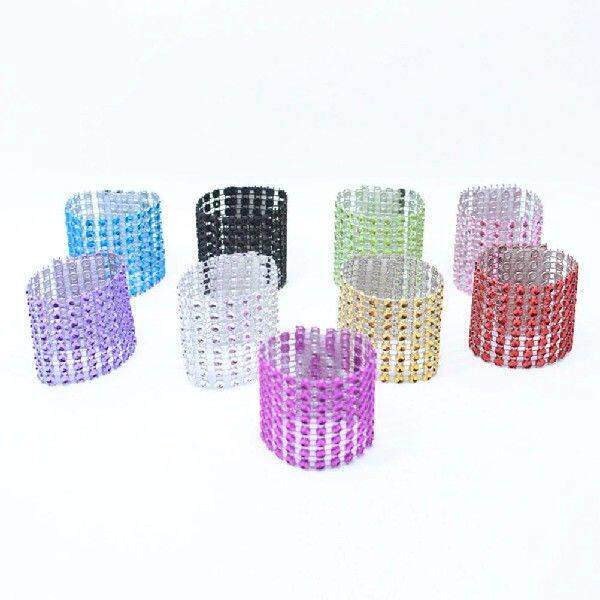 60pcs Napkin Crystal Serviette Buckles Green Wedding