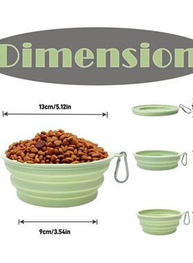 2pcs Collapsible Pet Silicone Dog Food Water Bowl Outdoor Ca