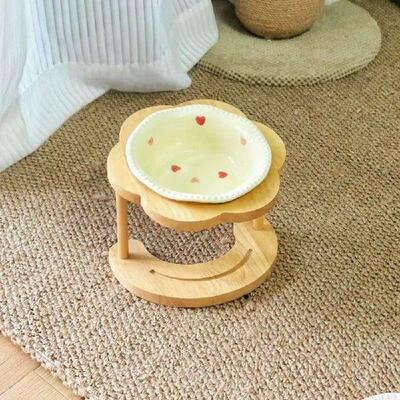 Anti Vomiting Ceramic Cat Bowl Anti Slip 15 Degree Inclined