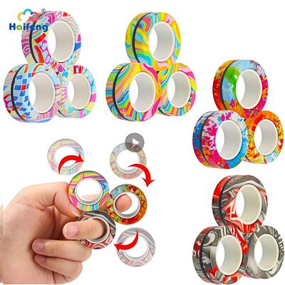 Anti-Stress Magnetic Rings Fidget Unzip Toy Magic RingTools