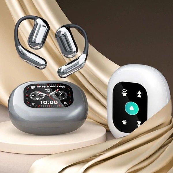 AI实时翻译蓝牙耳机 5.4亚克力吊饰银灰色DIY配件