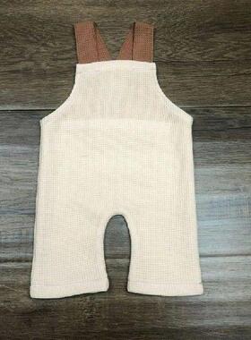Adorable Beanie and Back Strap Overalls Set Baby Shower