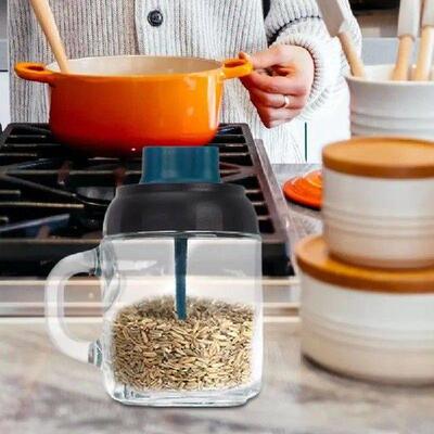 Salt Container Clear Salt Jar With Lid And Spoon Home &