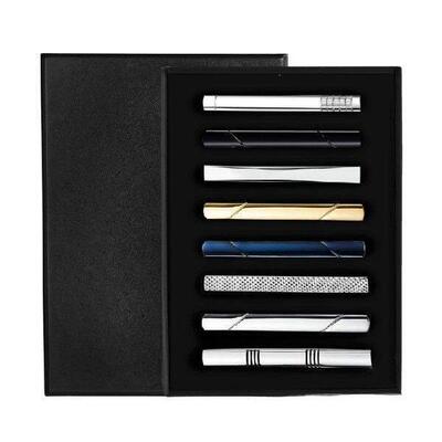 31BB 8Pcs Gentleman Tie Clip Assortment Alloy Construction