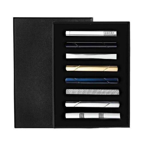 31BB 8Pcs Gentleman Tie Clip Assortment Alloy Construction
