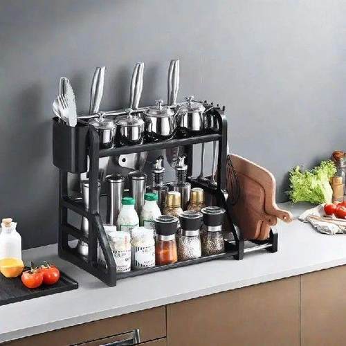 Kitchen Organizer Shelf Double-Deck Household Plastic