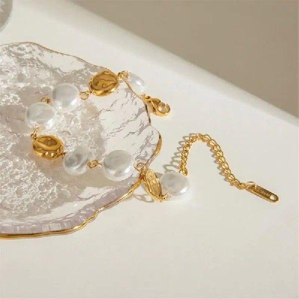 652F Stainless Steel Bracelet Vintage Bracelet Glass Coin