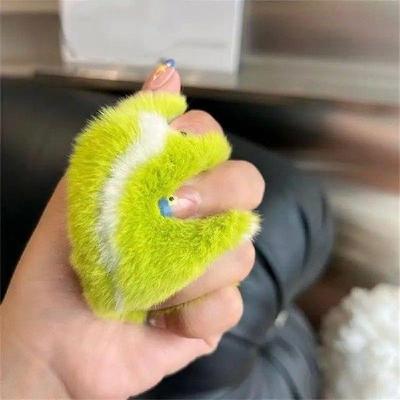 Cute Tennis Ball Keychains Mini Green Tennis Plush Ball