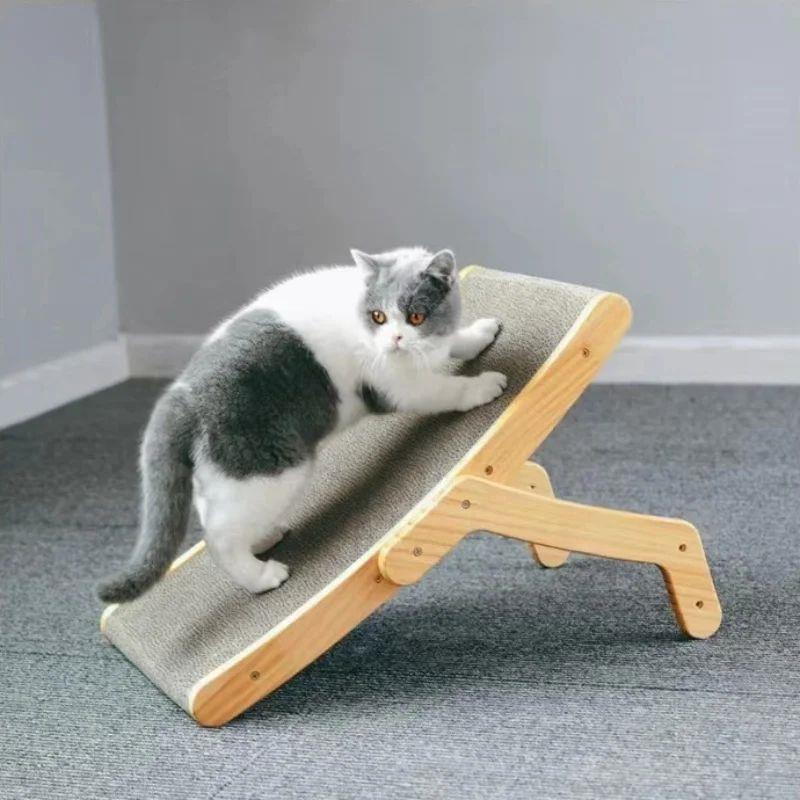 Wooden Cat Scratcher Scraper Detachable Lounge Bed 3 In 1 Sc