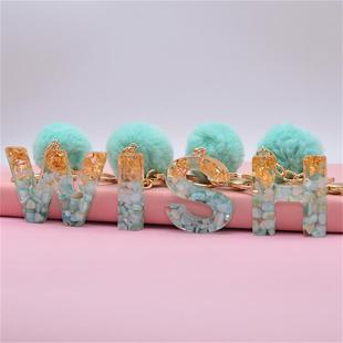 Fur Let Keychain Glue Ball Pompom Green Keyring Fashion