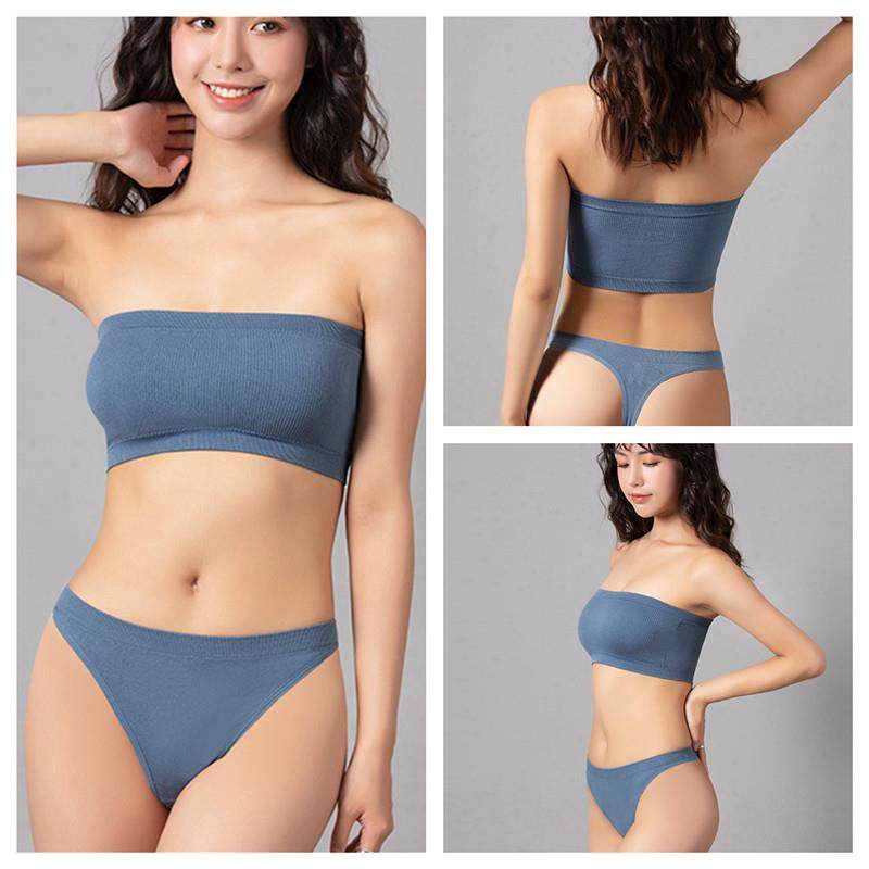 Women Seamless Bra Set Strapless Lingerie Set Sexy Brazilian