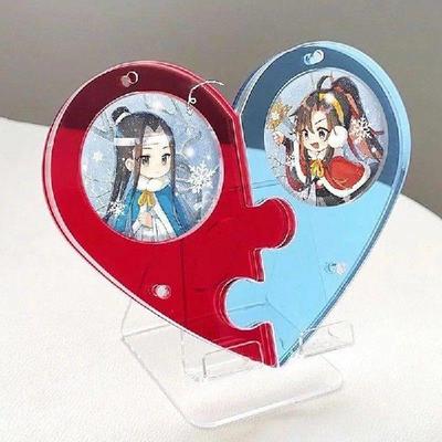 Acrylic Photocard Holder Heart Badge Brooch Displayer Idol