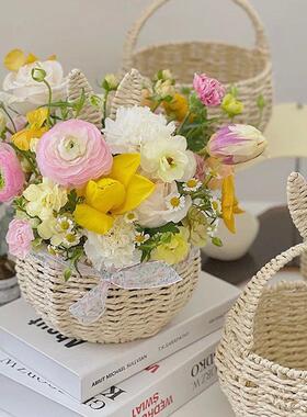 Easter Baskets Hanging Storage Wicker Basket Rattan Picnic