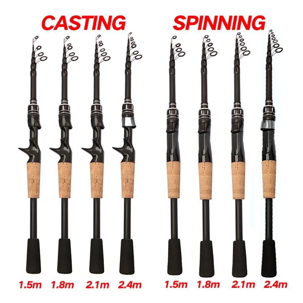Telescopic Lure Rod 1.5M 1.8M 2.1M 2.4M Carbon Spinning Rod