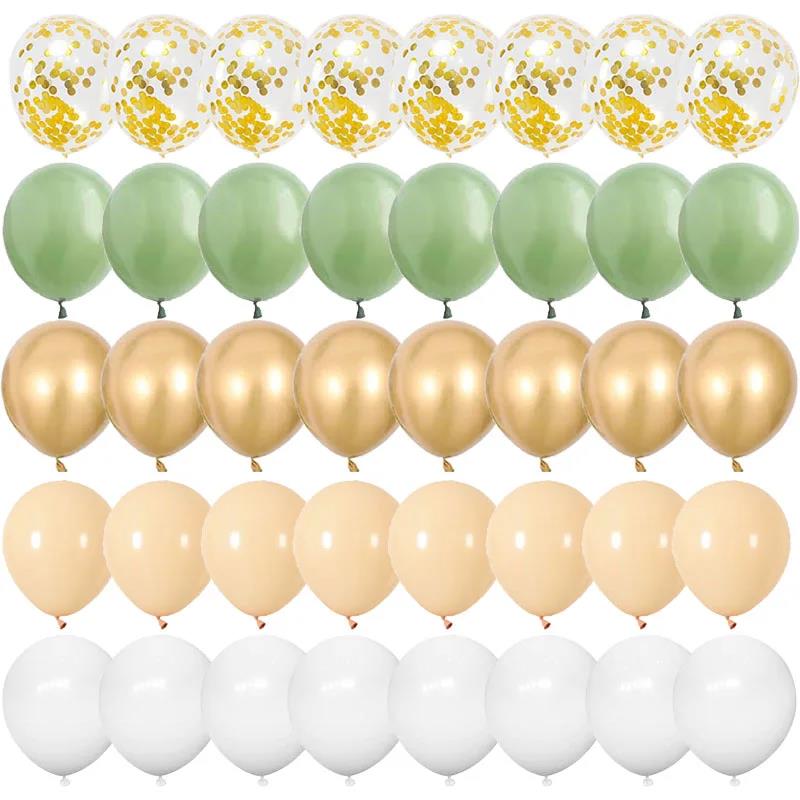 40pcs 12inch Rose Gold Confetti Latex Balloons Happy Birthda
