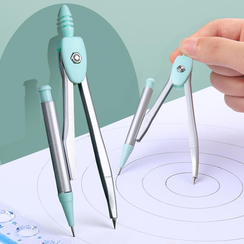 7Pcs/Set Ruler Compass with Metal box Geometry Maths Drawing