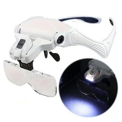 LED Head Magnifier Battery Powered Jewelers Loupe LED