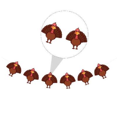 Banner The Turkey Paper Flower Happy Thanksgiving Kit