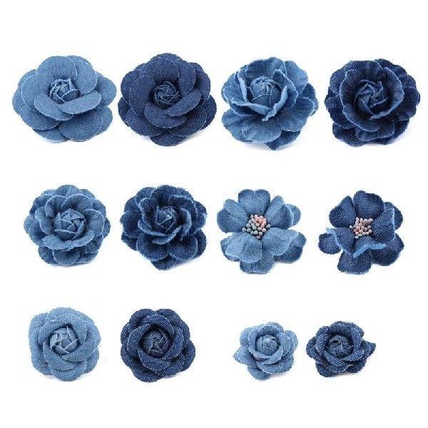 5pcs Korean Style Fabric Flowers for DIY Crafts and Sewing