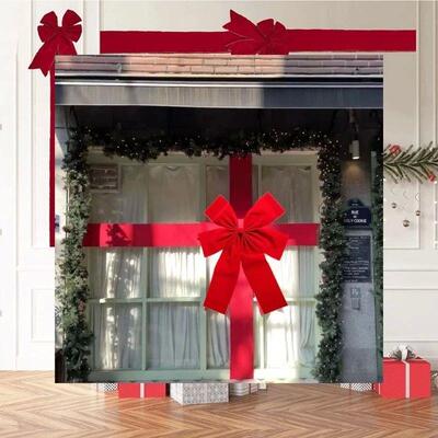 Big Ribbon Bow Christmas Red Redbow Front Door Decorations H