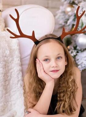 Christmas Gift Antler Flocked Deer Branch Headband Multipurp
