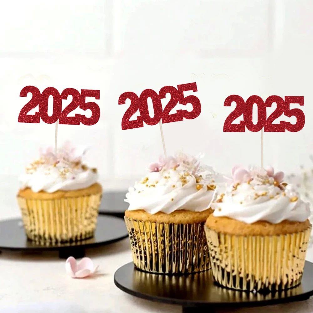 12pcs Cake Topper new year Toothpick Happy New Year party de