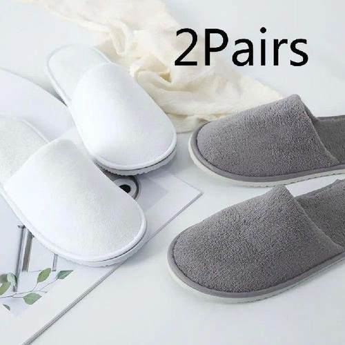 2Pairs Hotel Spare disposable Slippers for Men and Women