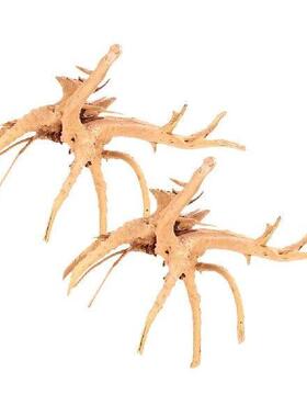 2 Pcs Tank Decorations Fish Sunken Wood Animal Rhododendron