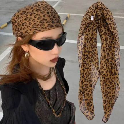 Retro Leopard Headscarf Women GirlHigh Quality ComfortableHe