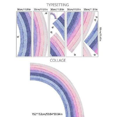 5pcs Cartoon Pastel Rainbow Wall Decals Nursery Removable