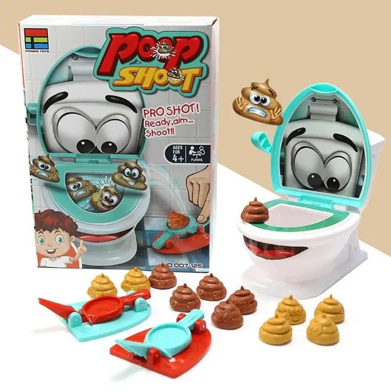 Funny Poop Toilet Game Toys Shooting Toys Prank Catapult Toy