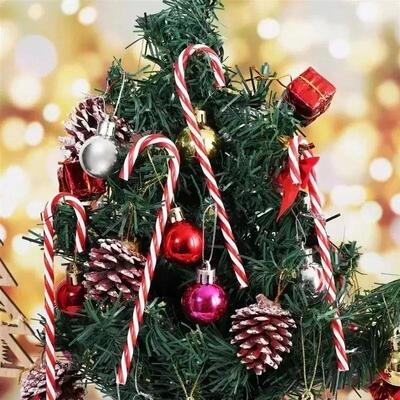 Christmas Tree Candy Lollipop Cane Hanging Decorations Plast