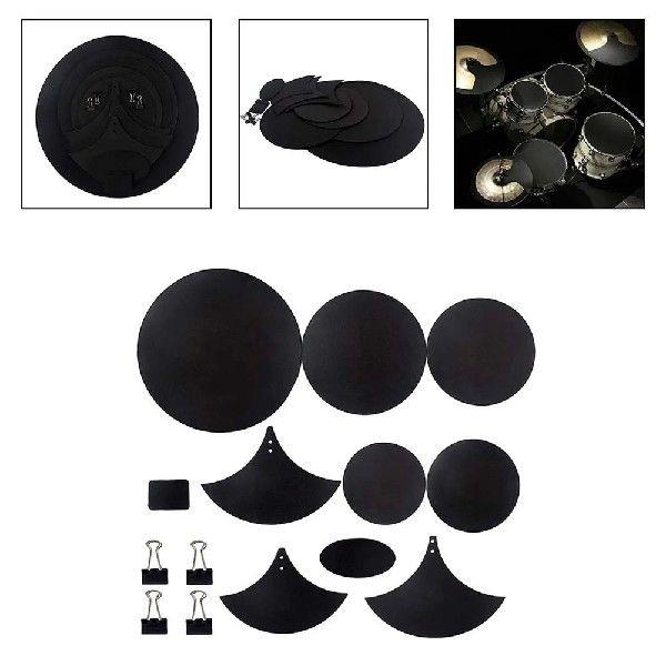 14pcs Drum Mute Pads Silencer Drumming Practice Rubber Foam