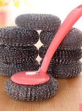 long handled steel wire ball brush, handle, large cleaning