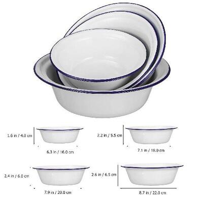 Enamel Bowl Set Retro Bowls for Kitchen Unbreakable