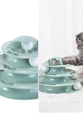 3/4 Levels Cats Toy Tower Tracks Cat Toys Interactive Cat In