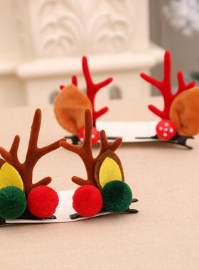 Buckhorn mink hair clip for Christmas鹿角发卡
