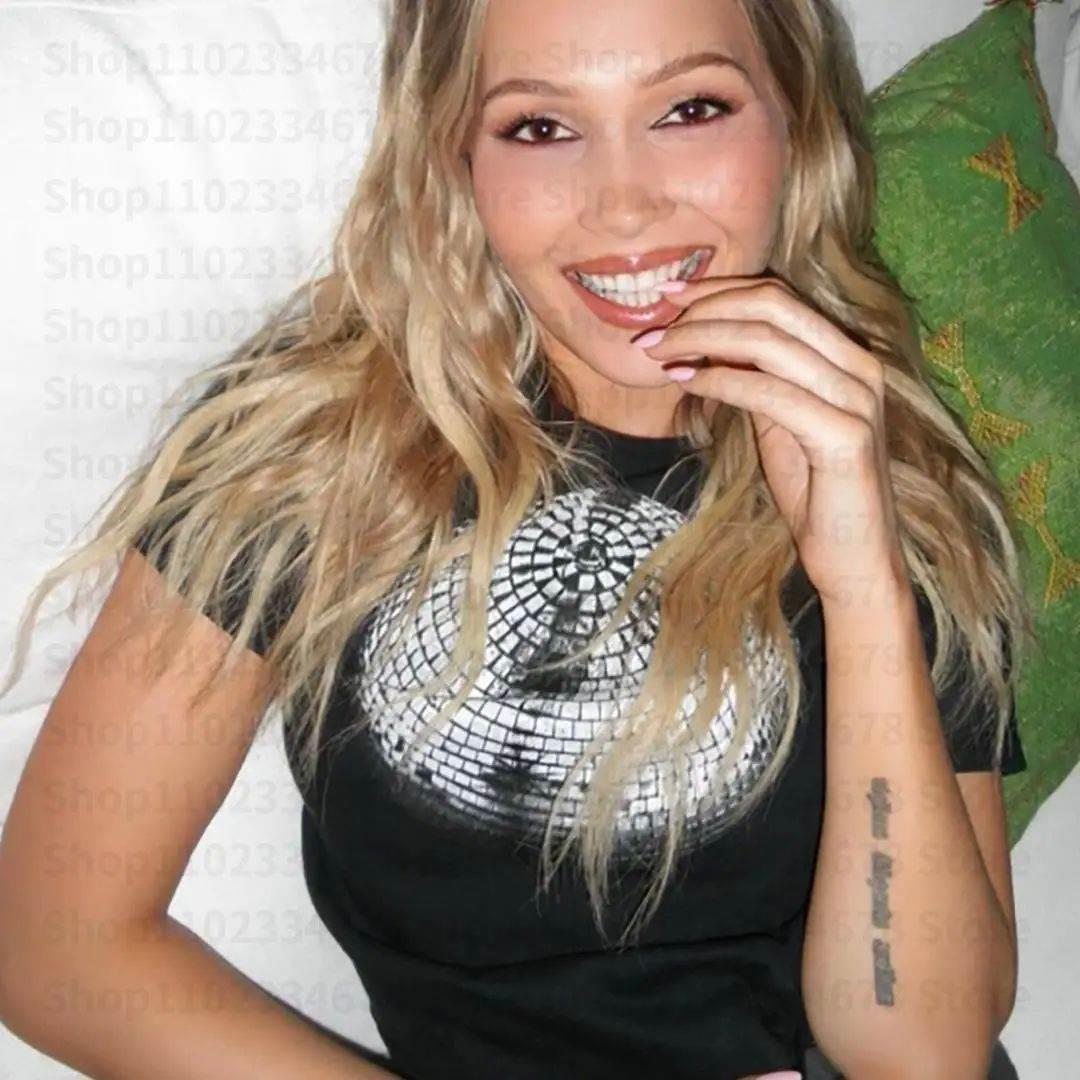 Crop Top Women O-neck Y2k Fashion Clothes Gothic T Shirts La