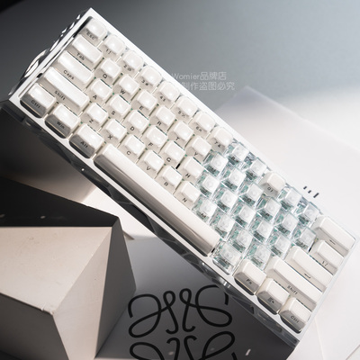womier透明水晶侧刻果冻键帽透光粉色键盘键帽爱心雾透键帽小蜜蜂