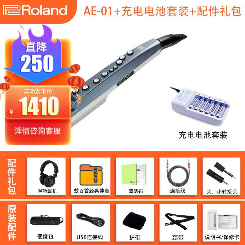 正品Roland罗兰电吹管乐器AE01娱乐初学ae05/01c电子萨克斯葫芦丝 乐器/吉他/钢琴/配件 电子吹管 原图主图